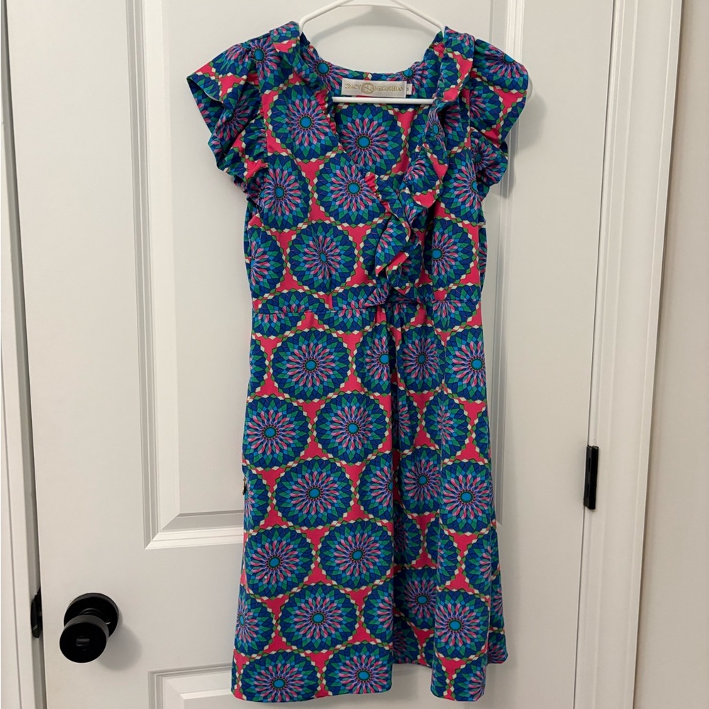 NWOT Tracy Negoshian Blue and Pink Dress